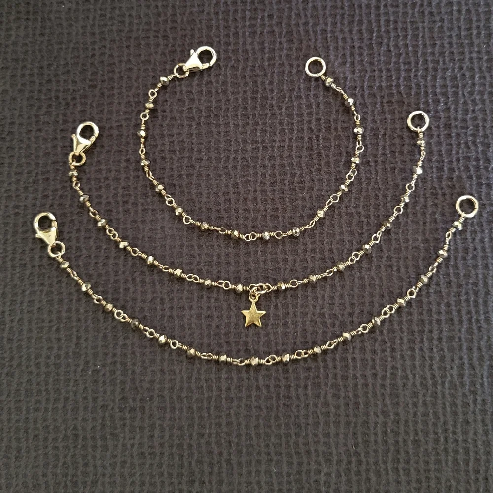 ✨️HP✨️ Dainty Gold💛 Pyrite Bracelet Trio3️⃣ - NWOT